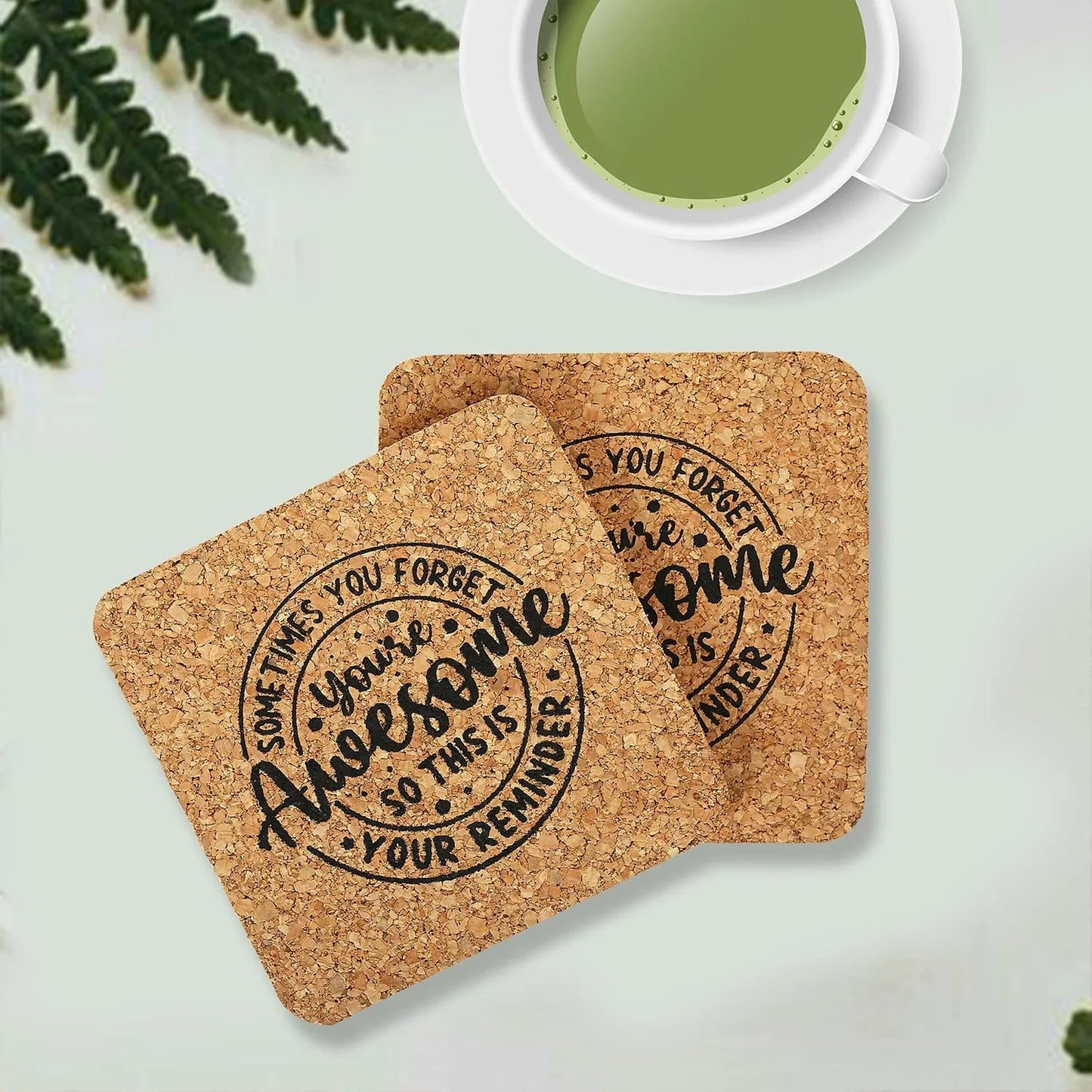 Premium Cork Coasters Set of 4 – Absorbent, Eco-Friendly, and Heat Resistant Drink Coasters for Cups, Mugs, and Glasses – Perfect for Home, Office, and Bar - THE GREEN CHAPTER