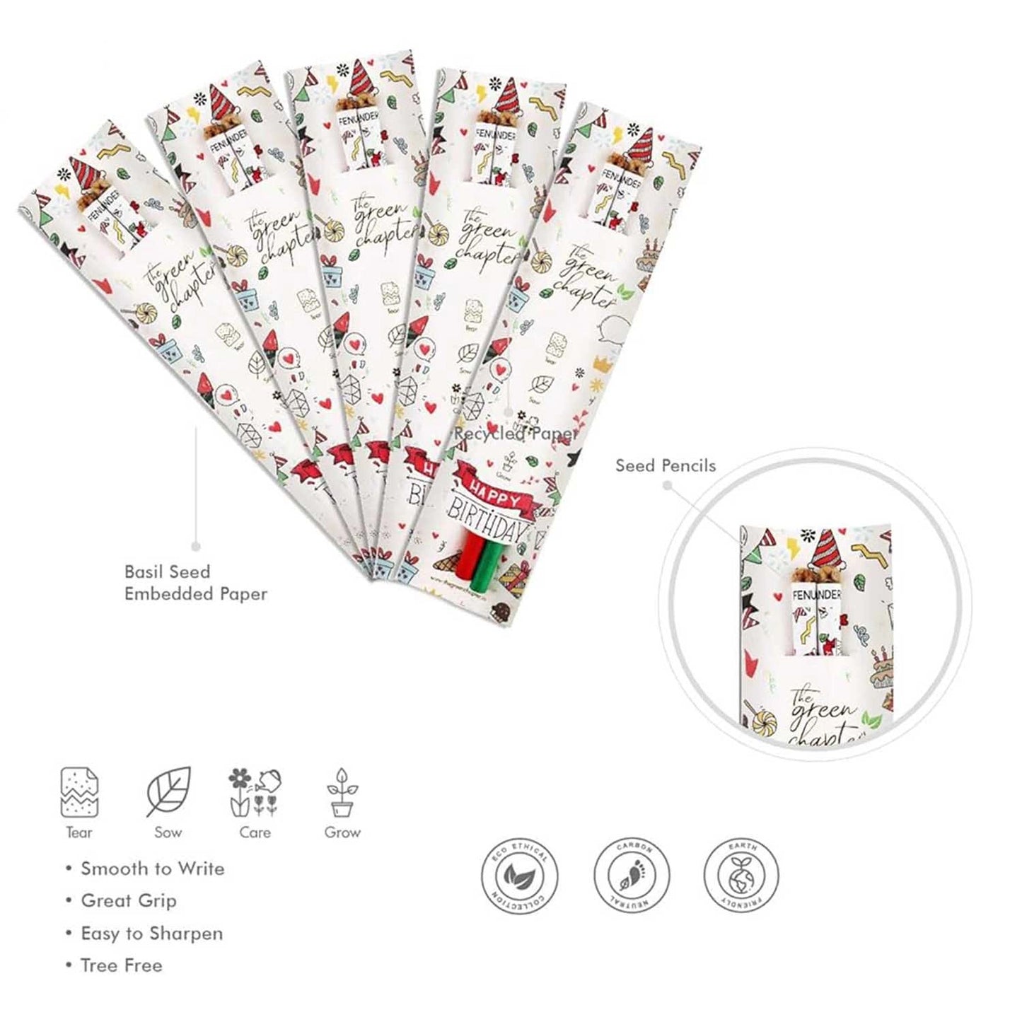 Birthday Giveaway for Kids – Set of 10 Seed Pencils in Seed Paper Sleeves - THE GREEN CHAPTER