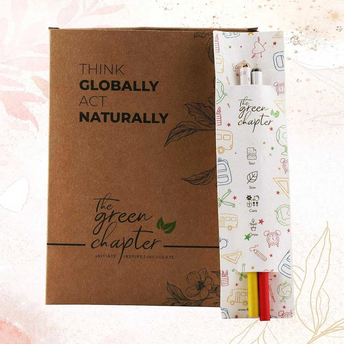 Gifts for kids Birthday Gift of Girls Boys Seed Pencils with Plantable Paper Pack of 10 (School Stuff Doodle) - THE GREEN CHAPTER