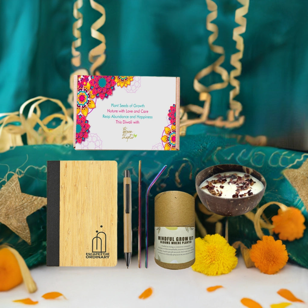 Diwali Sustainable Gift Hamper – Eco-Friendly Festive Set with Soy Wax Diyas – Perfect for Green Gifting - THE GREEN CHAPTER