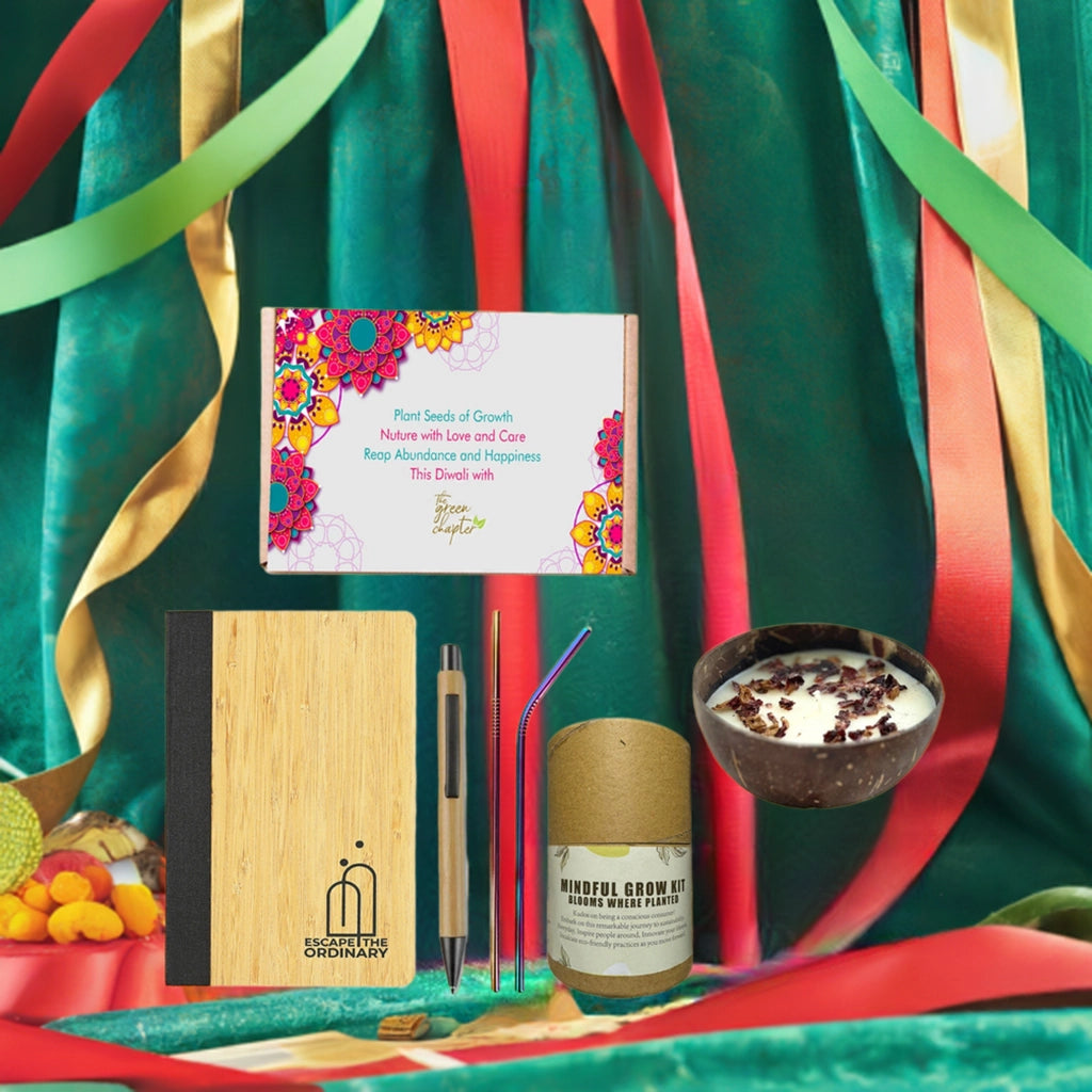 Diwali Sustainable Gift Hamper – Eco-Friendly Festive Set with Soy Wax Diyas – Perfect for Green Gifting - THE GREEN CHAPTER