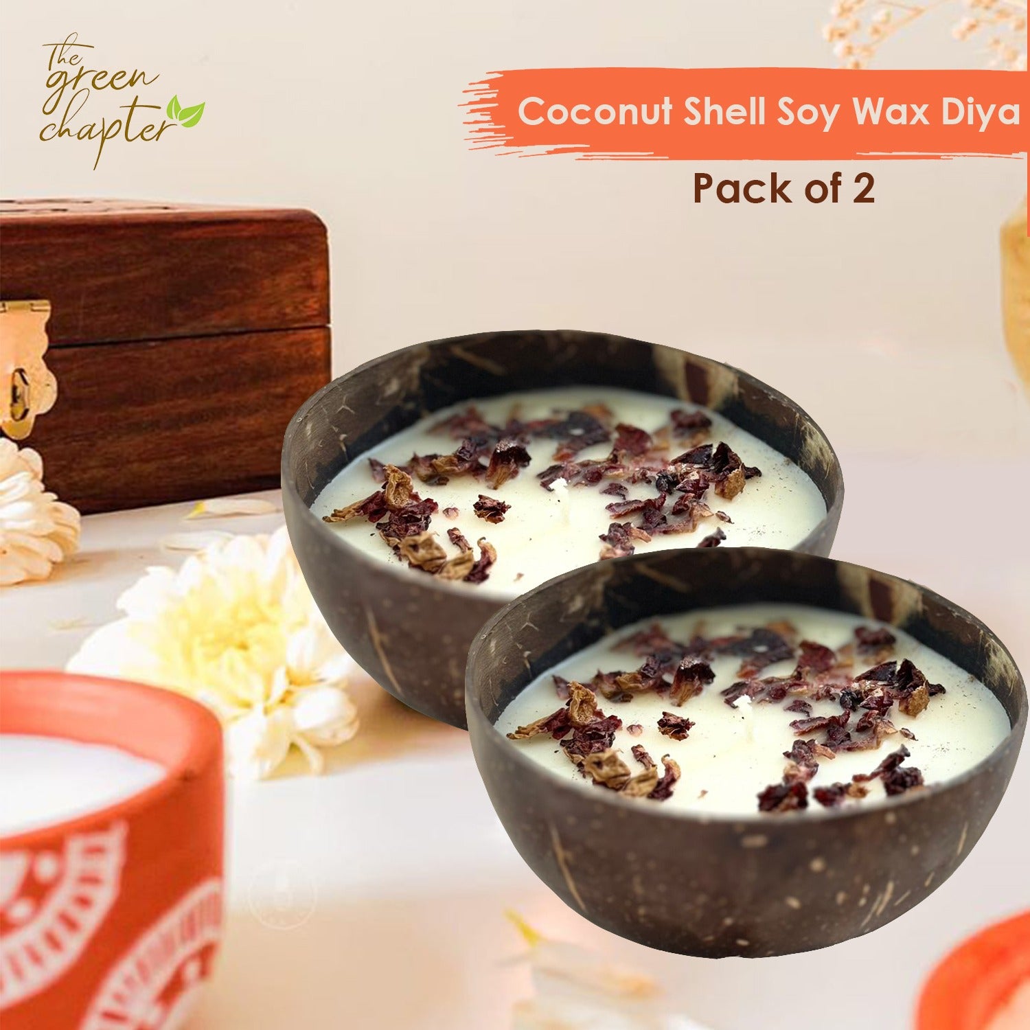 Diya Pack of 2 in Coconut Shells