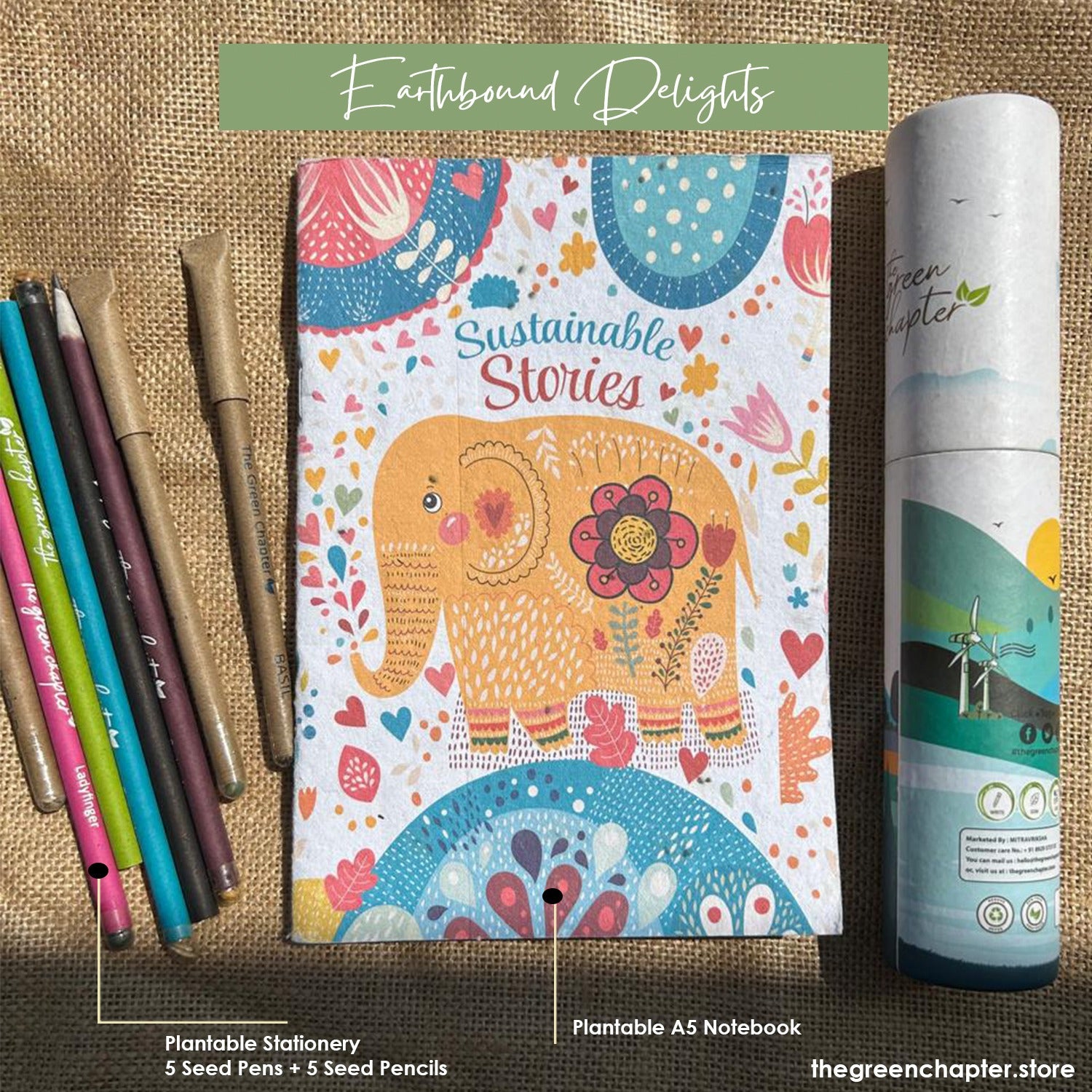 Notebook Stationery Plantable  - Earthbound Delights - THE GREEN CHAPTER