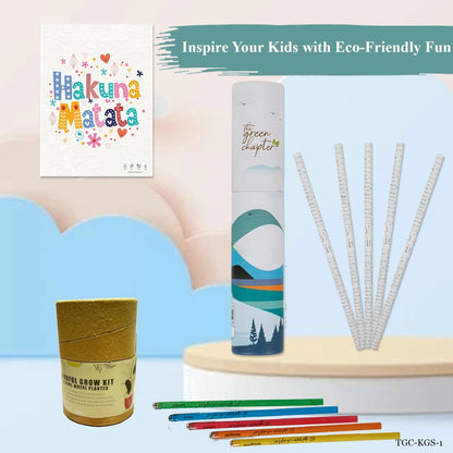 Kids Sustainable Gift Set – 5 Newspaper Pencils, 5 Seed  Pencils, 1 Seed Paper Poster, 1 Grow Kit – Eco-Friendly Educational Gifts