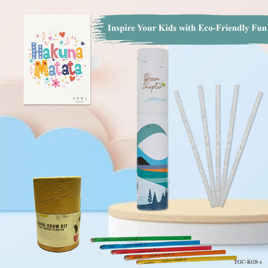 Kids Sustainable Gift Set – 5 Newspaper Pencils, 5 Seed  Pencils, 1 Seed Paper Poster, 1 Grow Kit – Eco-Friendly Educational Gifts