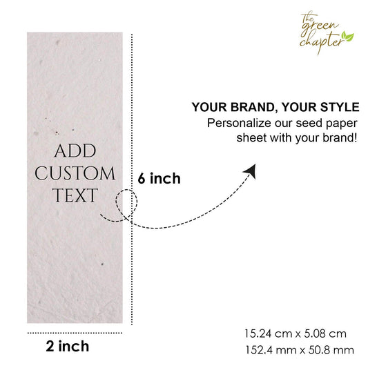 Seed Paper Bookmarks 100  - Personalized with Your Logo or Design - THE GREEN CHAPTER