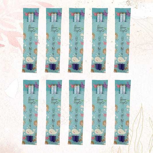 Mermaid Theme for Girls - Seed Paper Sleeve with 2 Plantable Seed Pencils - Pack of 10 sets