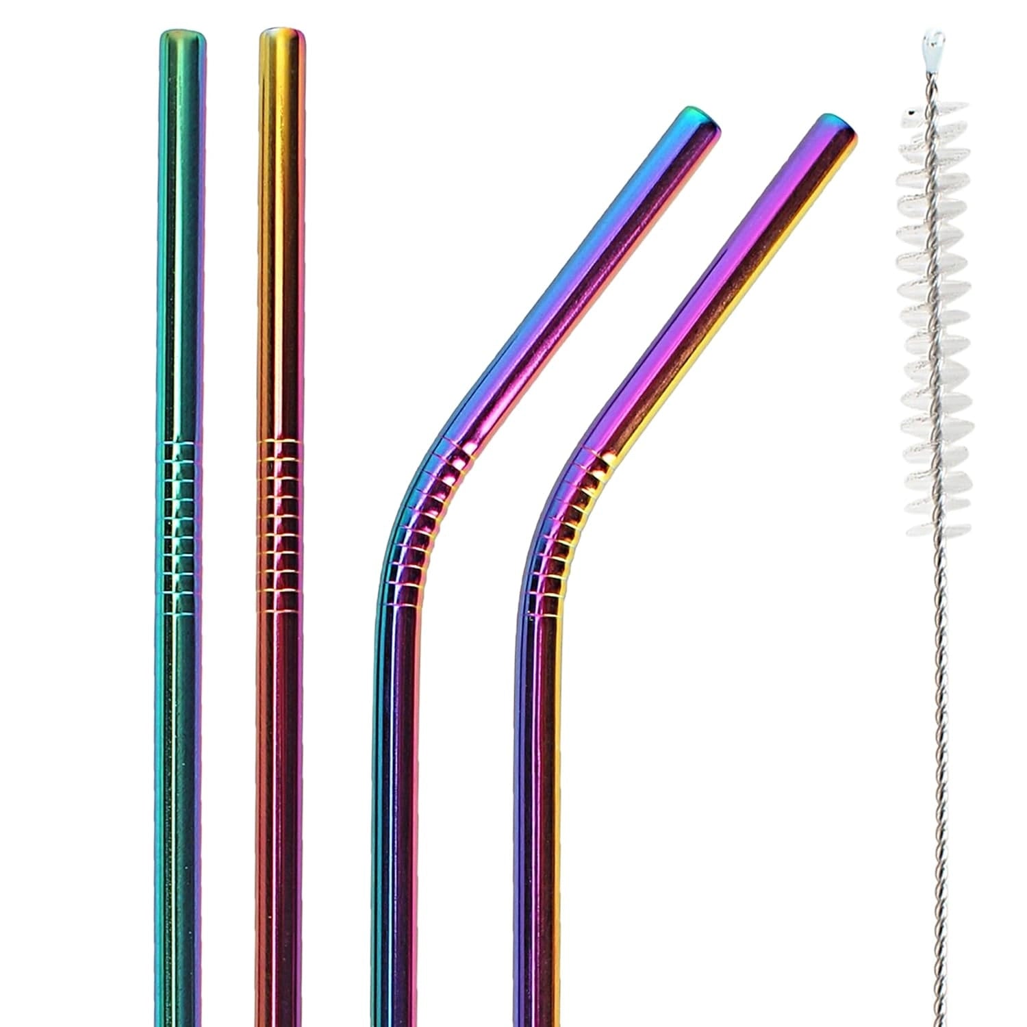 Colourful Straw with cleaning brush