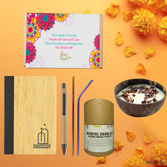 Diwali Sustainable Gift Hamper – Eco-Friendly Festive Set with Soy Wax Diyas – Perfect for Green Gifting