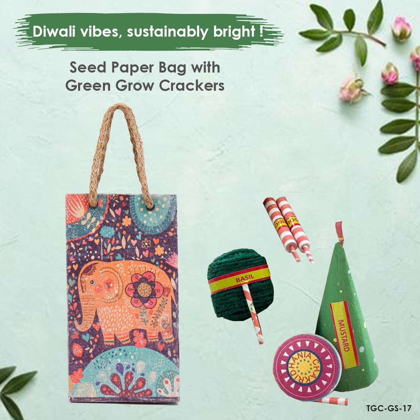 Eco-Friendly Seed Paper Gift Bag with Plantable Crackers