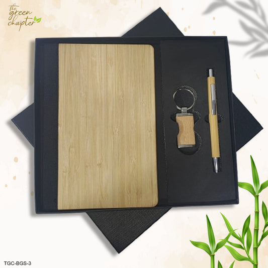 Client Gifts - Bamboo Diary , Keychain , Pen - THE GREEN CHAPTER