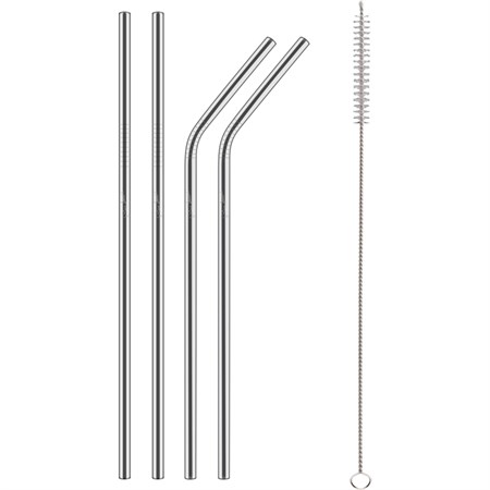 5pcs Portable Reusable Straws 304 Stainless Steel Straw Metal