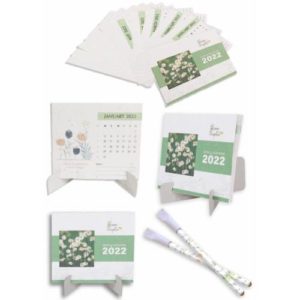 Desk Calendar 2022 New year stationery gift set and 2 plantable pens